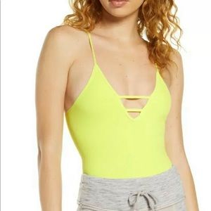 FREE PEOPLE MOVEMENT Bodysuit XS Citrus Peel